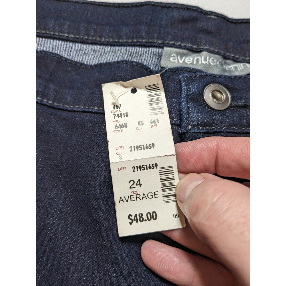 AVENUE DENIM CLASSIC TAPERED Women Plus 24 Average Cotton Poly Stretch Jeans NEW - Picture 12 of 16